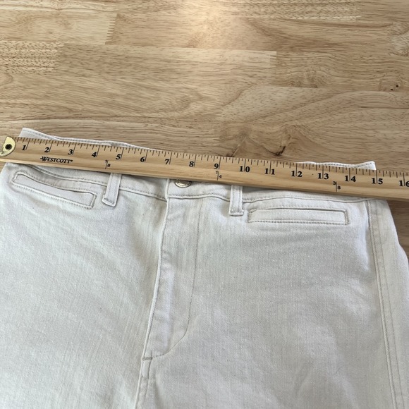 OAT New York High Rise Wide Leg Crop Pant Size 30 Stretch Cotton Natural Beige - Picture 9 of 12